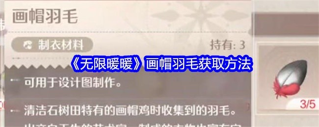 无限暖暖画帽羽毛获取攻略