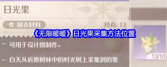 无限暖暖日光果采集攻略，位置及方法揭秘
